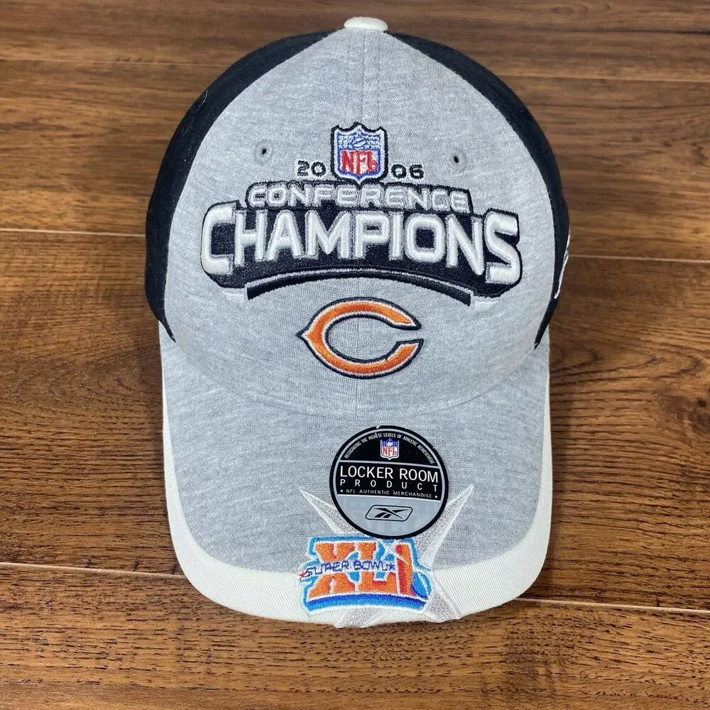 Vintage Chicago Bears Hat 2006 Conference Champions Cap Super Bowl XLI Reebok